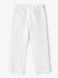 Pantalone in lino con coulisse bianco