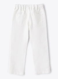 Linen drawstring trousers - White