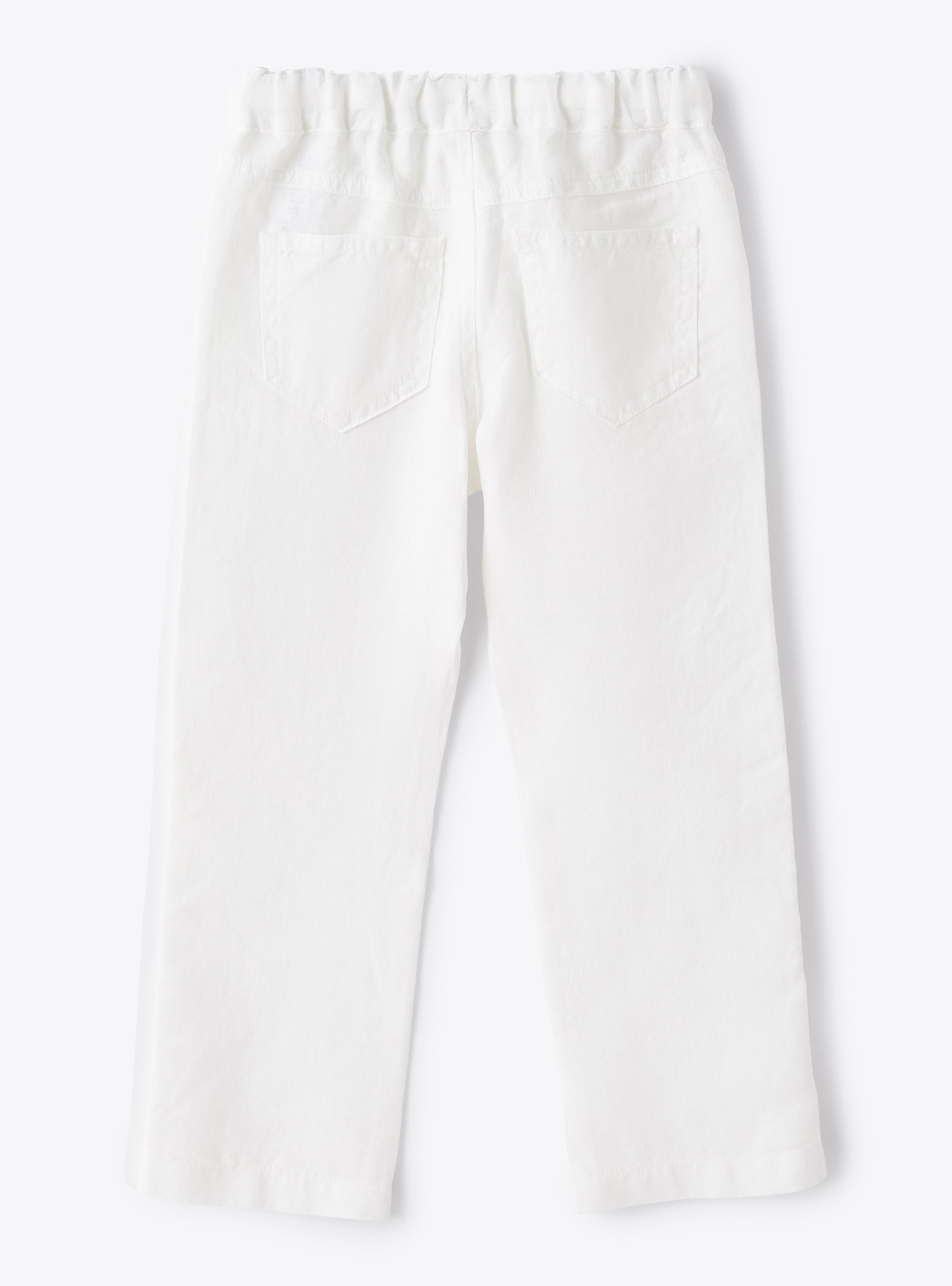 Linen drawstring trousers - White