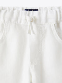 Linen drawstring trousers - White