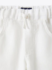 Pantalone in lino con coulisse bianco