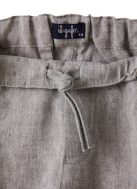 Pantalone carrot fit in lino grigio