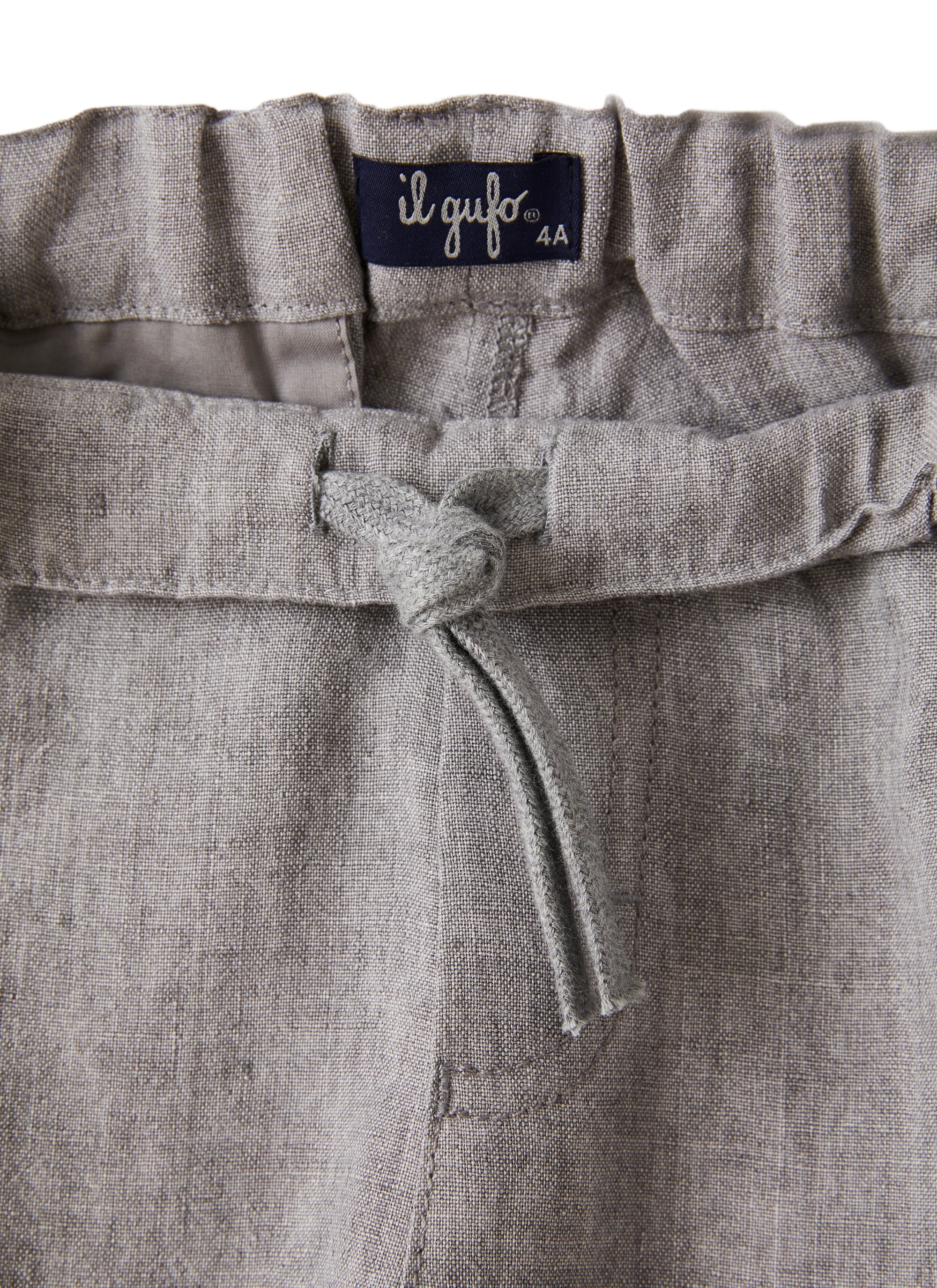 Pantalone carrot fit in lino grigio