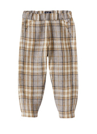 Pantalone in lino stampa madras