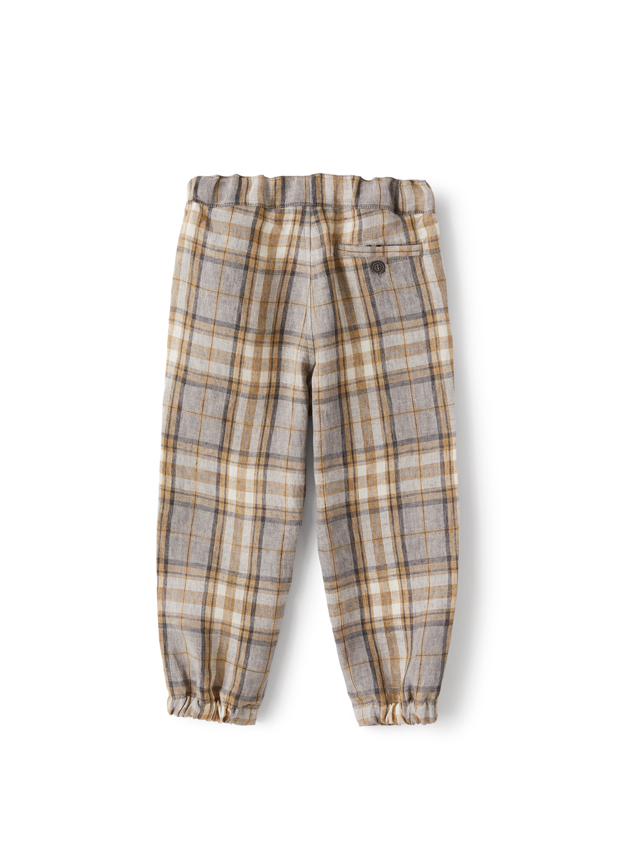 Pantalone in lino stampa madras