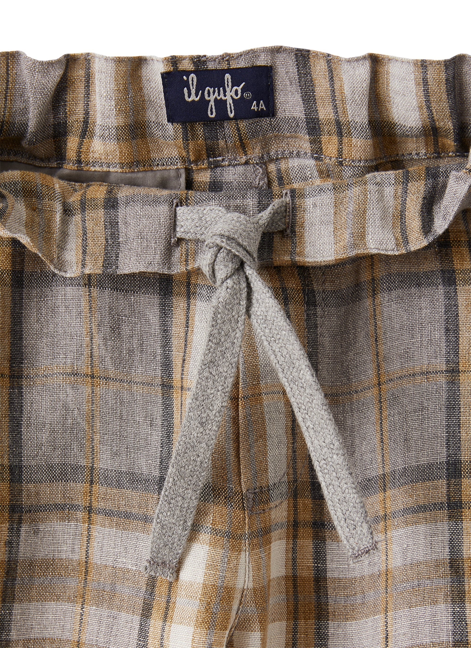 Pantalone in lino stampa madras