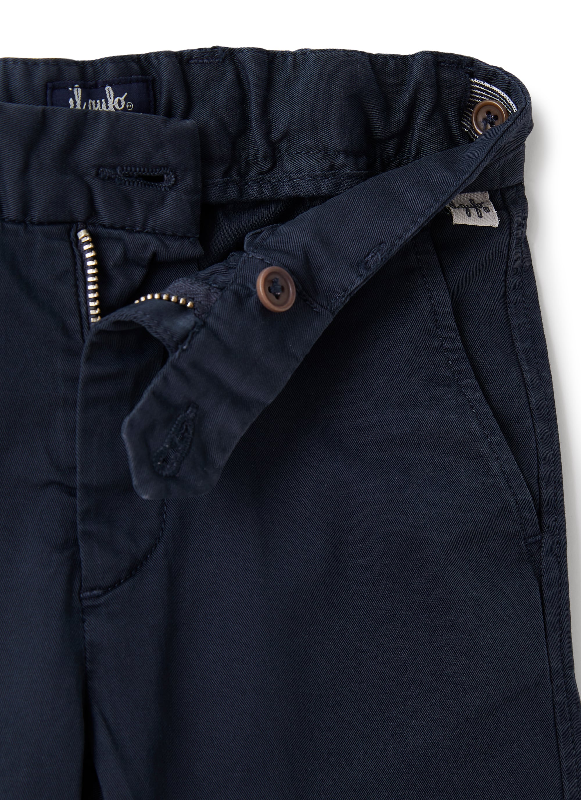 Pantalone chino in gabardina blu