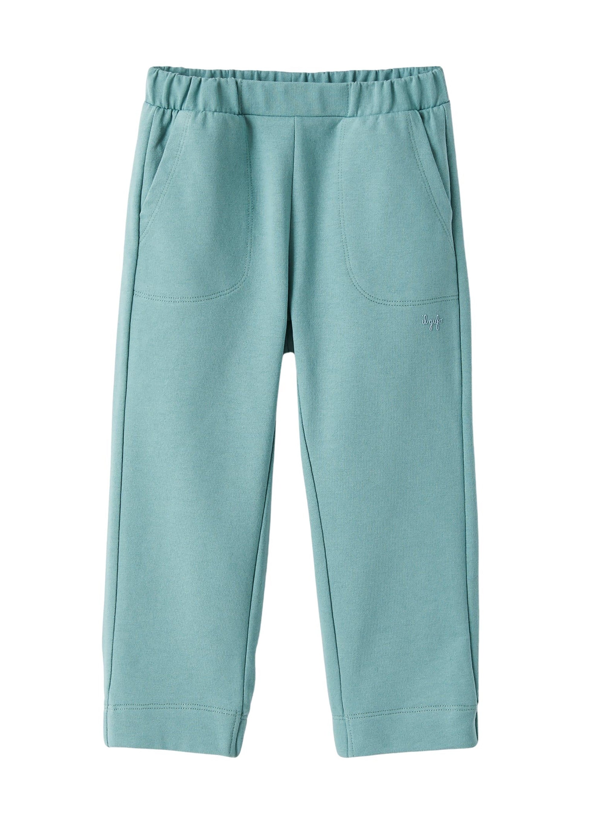 Pantalone in felpa di cotone verde