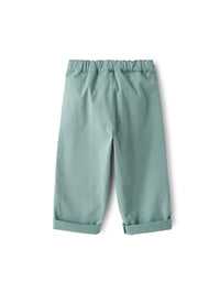 Pantalone baggy in gabardina verde