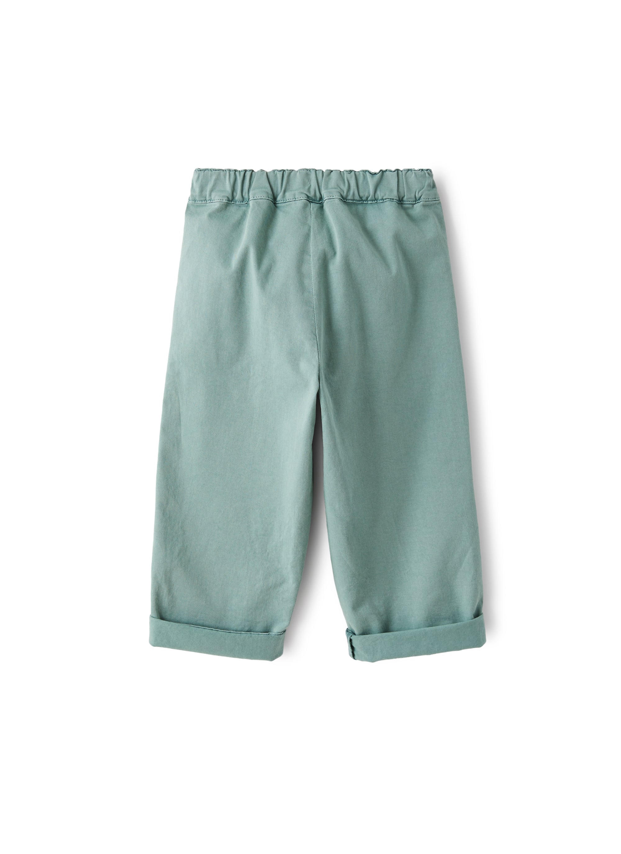 Pantalone baggy in gabardina verde