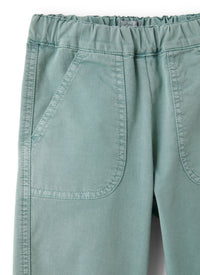 Pantalone baggy in gabardina verde