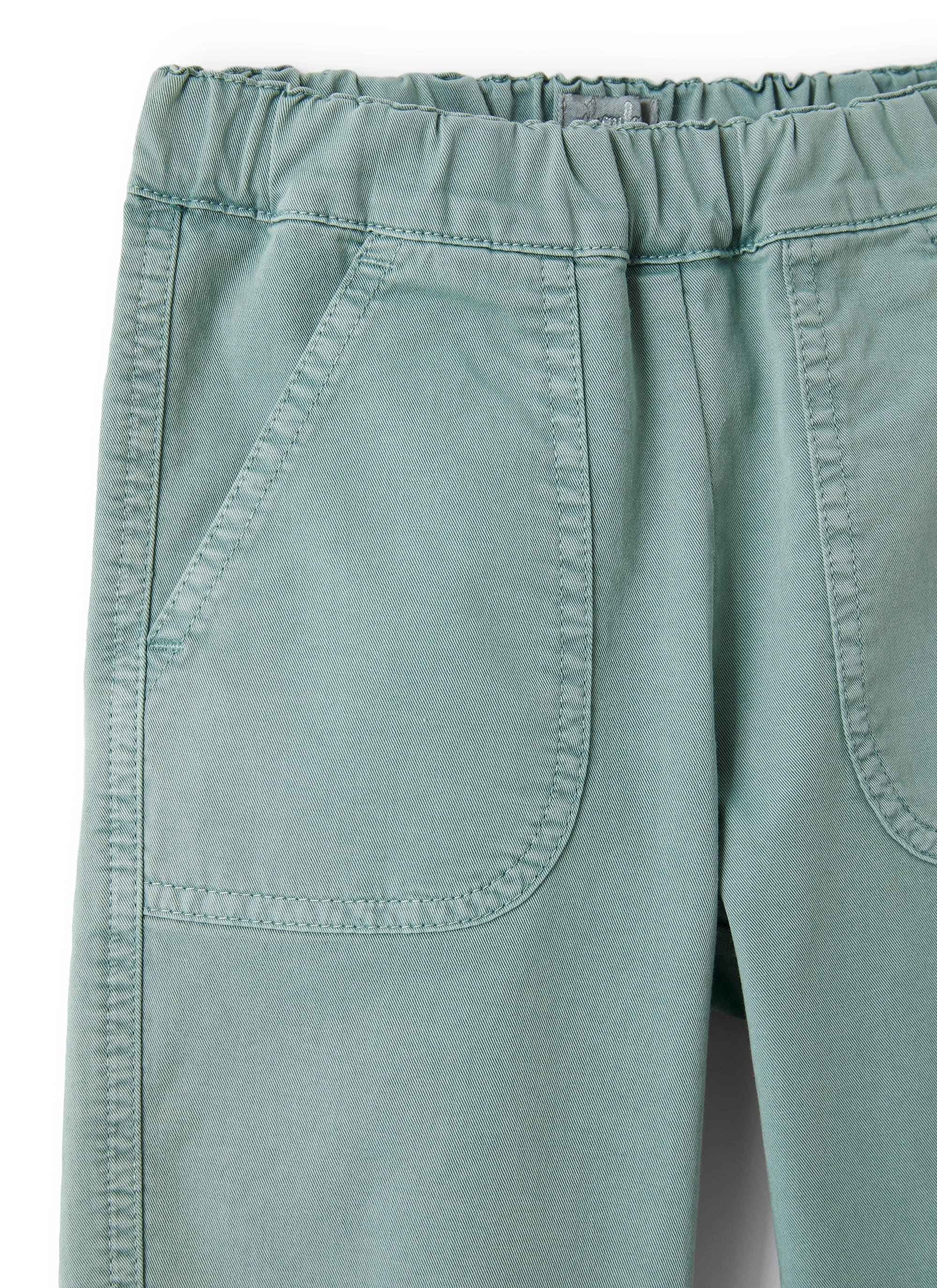 Pantalone baggy in gabardina verde