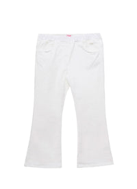 Flared trousers with elasticated waistband - White