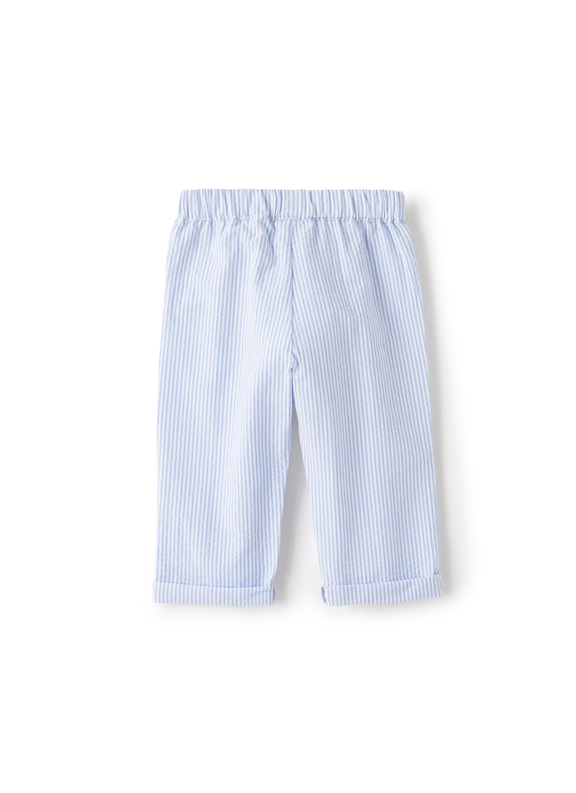 Pantalone in seersucker azzurro