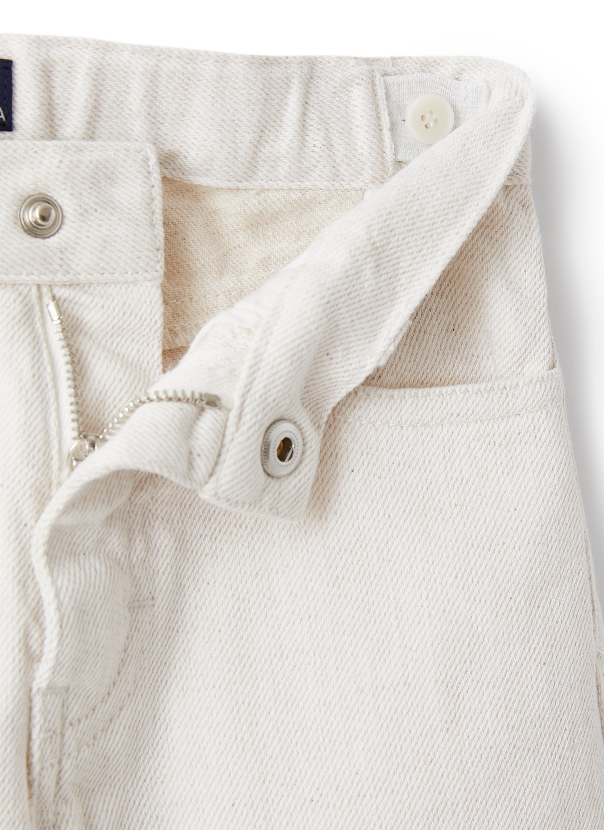 Pantalone in bull di cotone e lino bianco