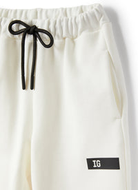 Joggers in felpa di cotone bianco