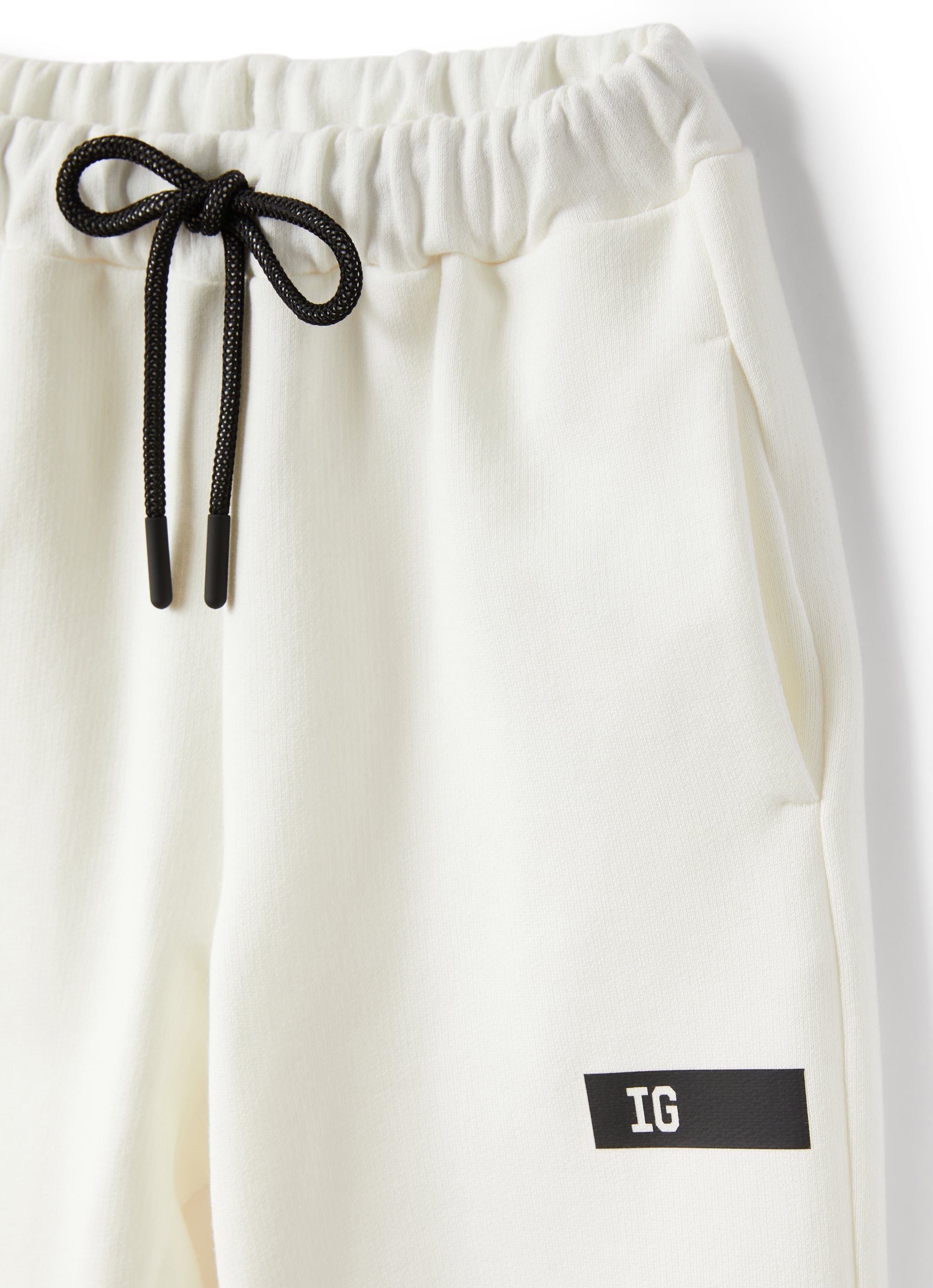 Joggers in felpa di cotone bianco