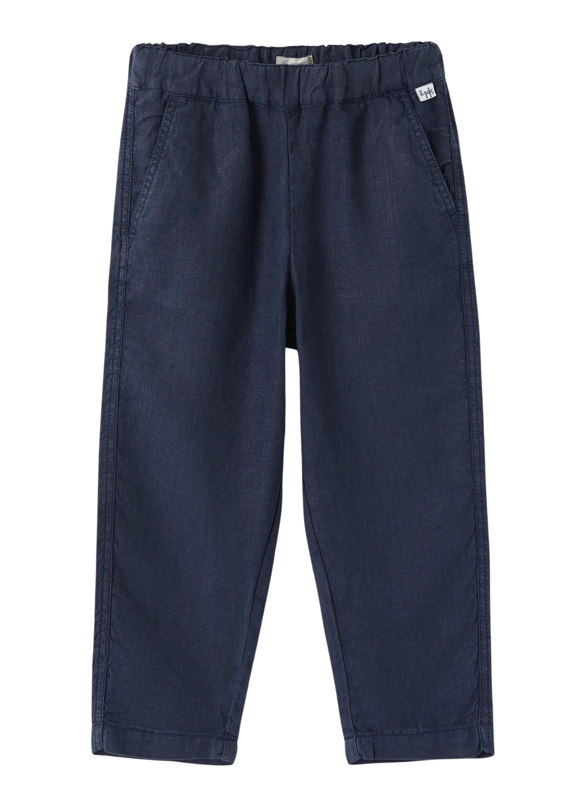 Linen drawstring trousers - Blue