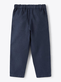 Linen drawstring trousers - Blue