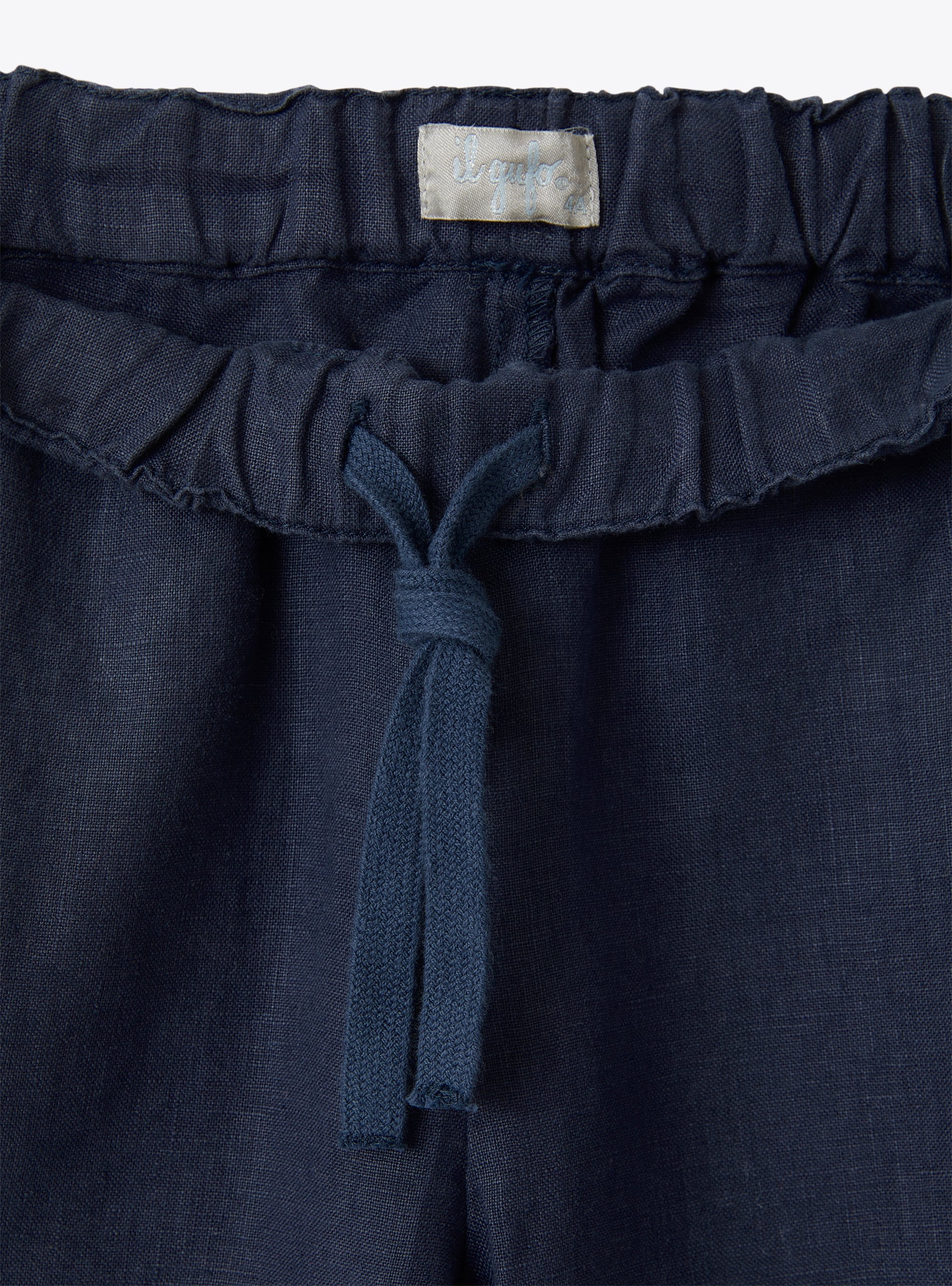 Linen drawstring trousers - Blue