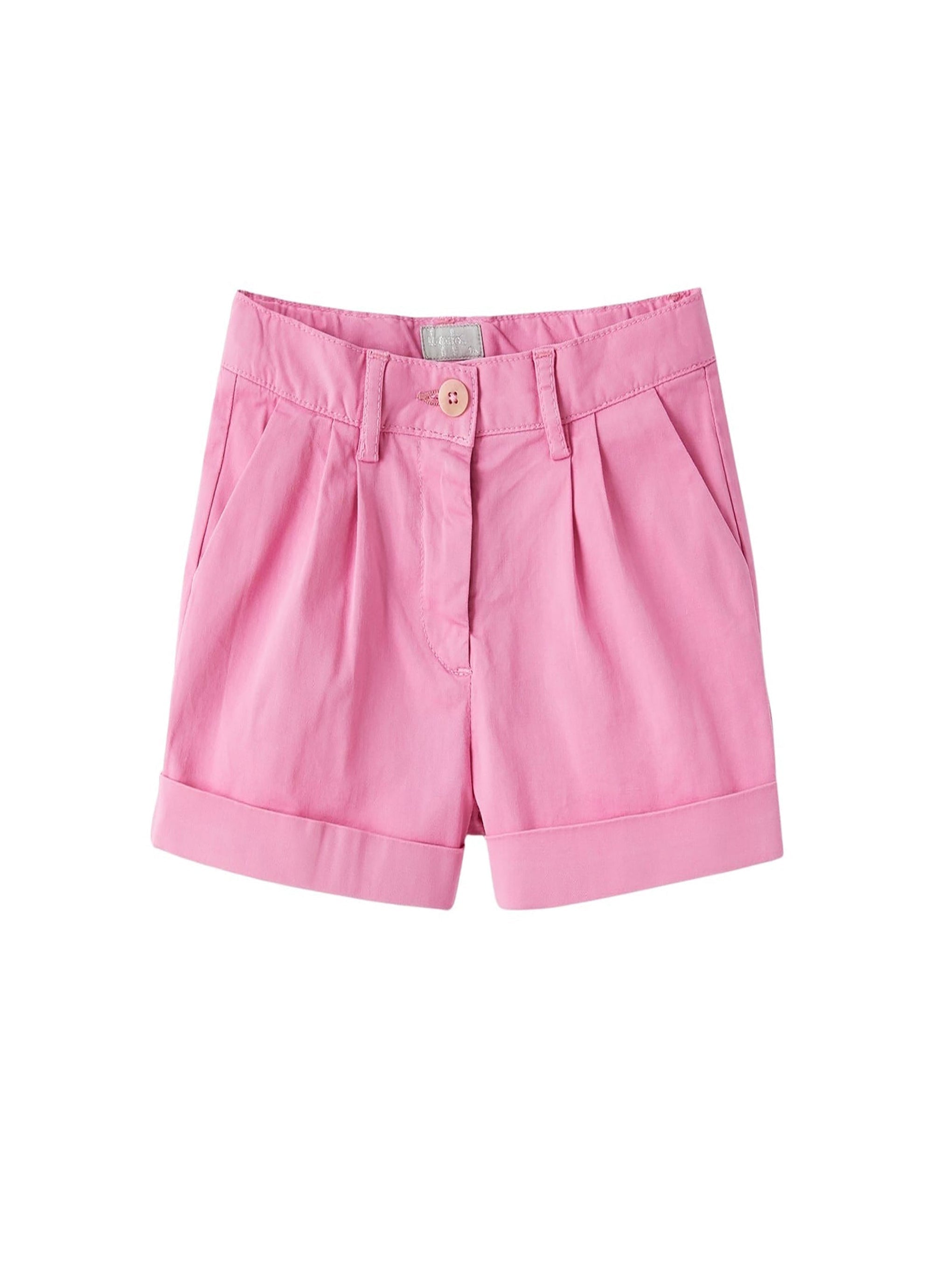 Bermuda in gabardina di cotone rosa