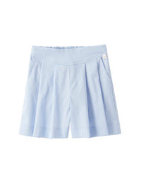 Short in raso di cotone color azzurro