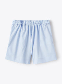 Short in raso di cotone color azzurro