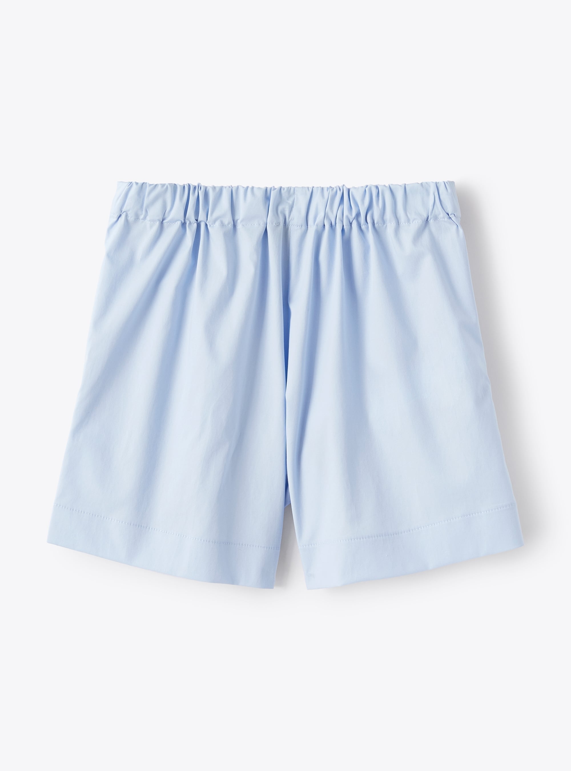 Short in raso di cotone color azzurro