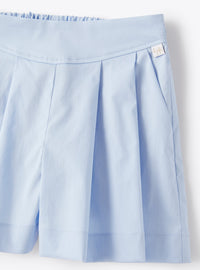 Short in raso di cotone color azzurro