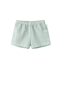Short in gabardina verde