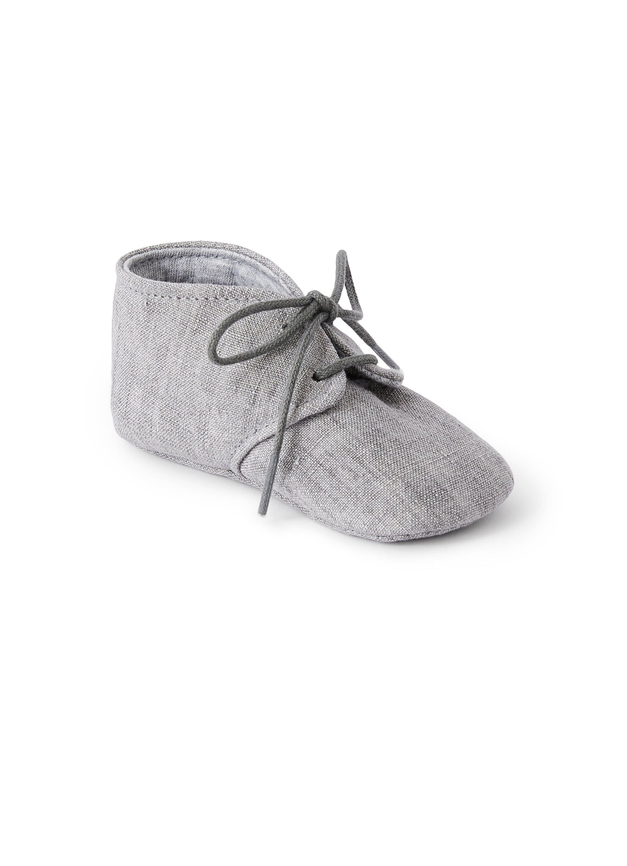 Chaussons à lacets en lin - Stone Grey