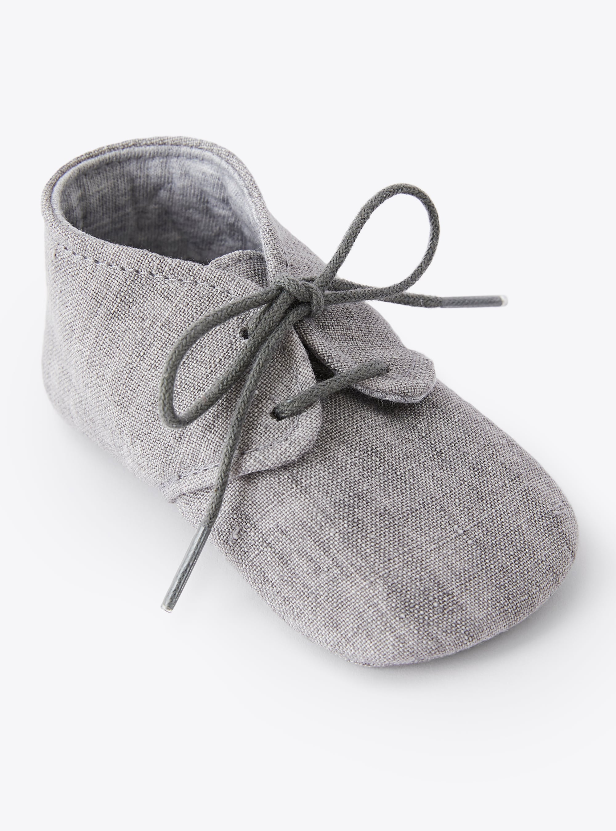 Chaussons à lacets en lin - Stone Grey