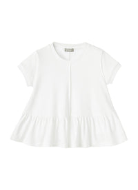 Ruffled T-shirt - White & White