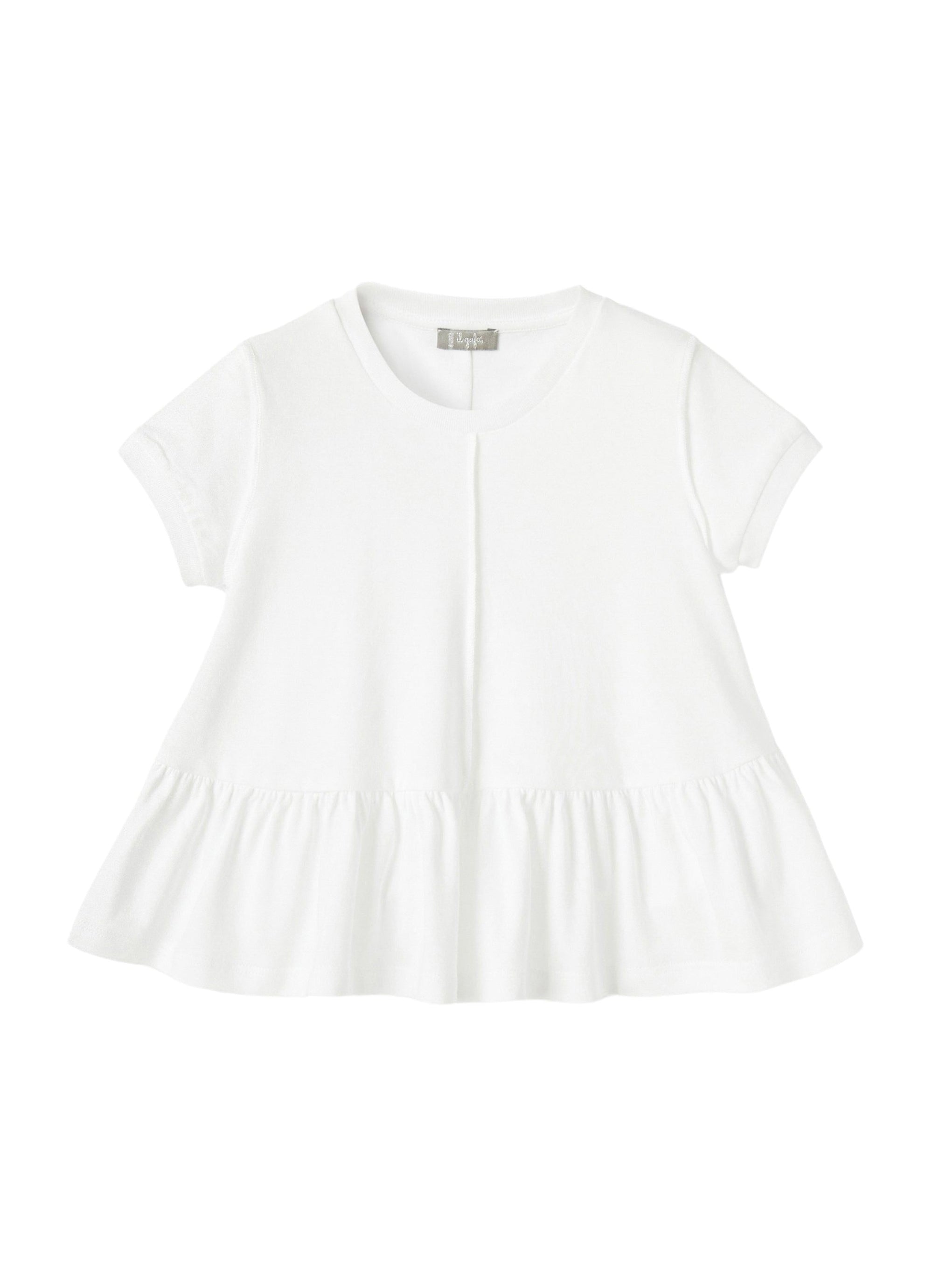 Ruffled T-shirt - White & White