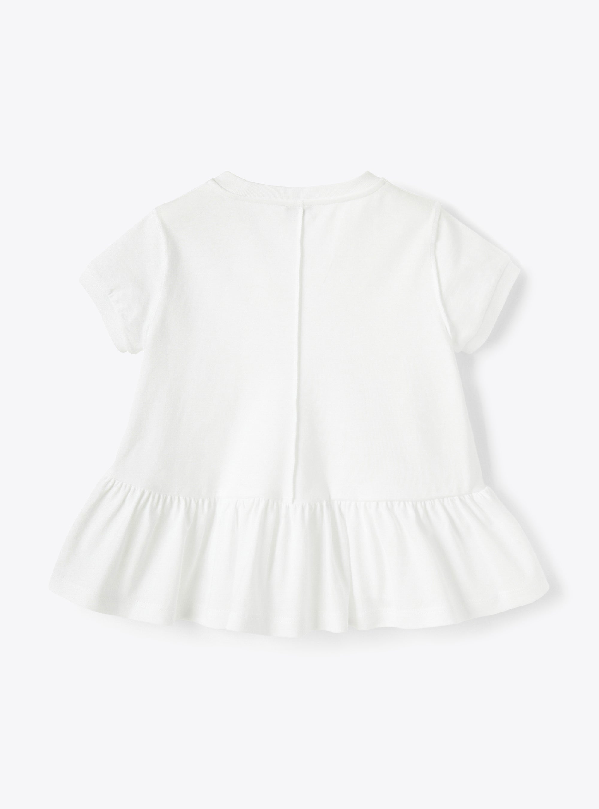 Ruffled T-shirt - White & White