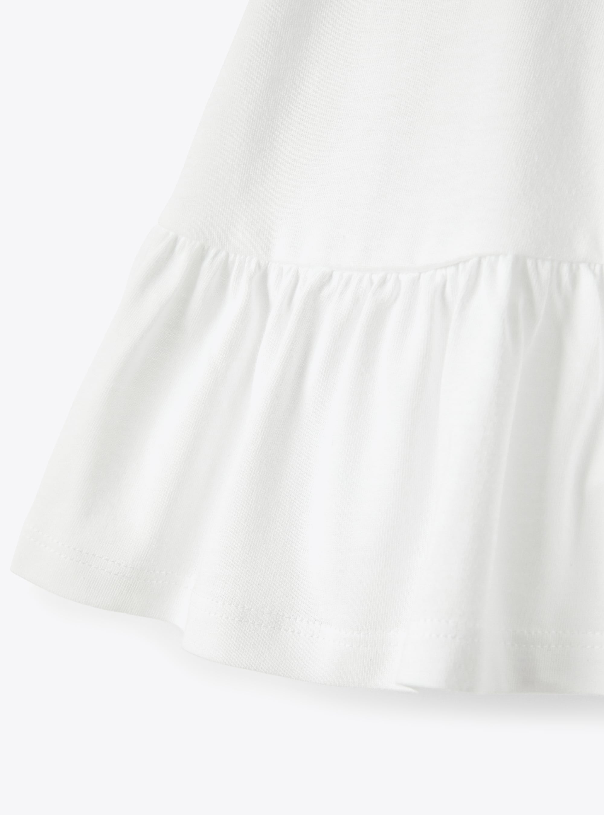 Ruffled T-shirt - White & White