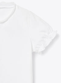 T-shirt à bordures tonales - White & White