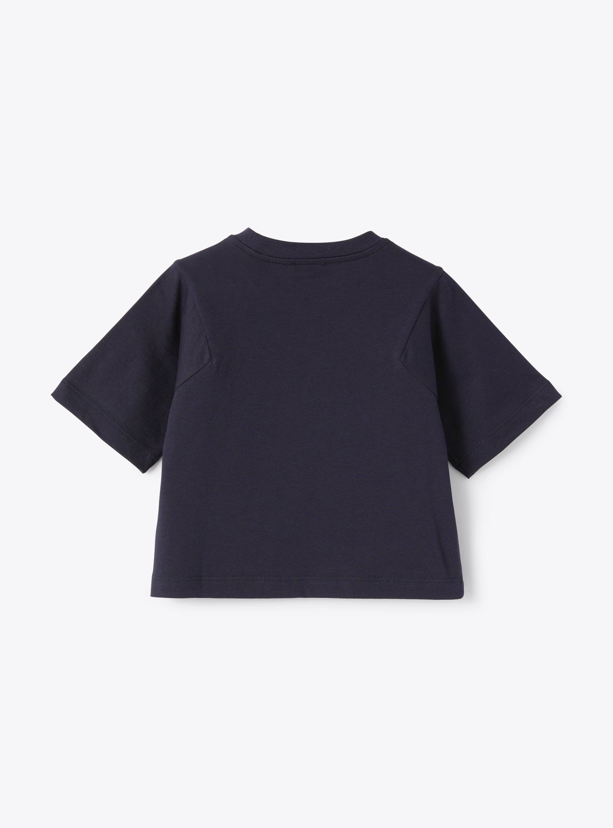 T-shirt blu navy con stampa faro
