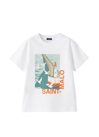 T-Shirt In Jersey Stampa Saint Malo