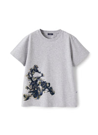 Quad print T-shirt - Nickel Grey & Green