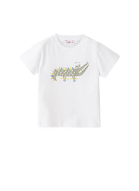 T-shirt da neonato con stampa coccodrillo