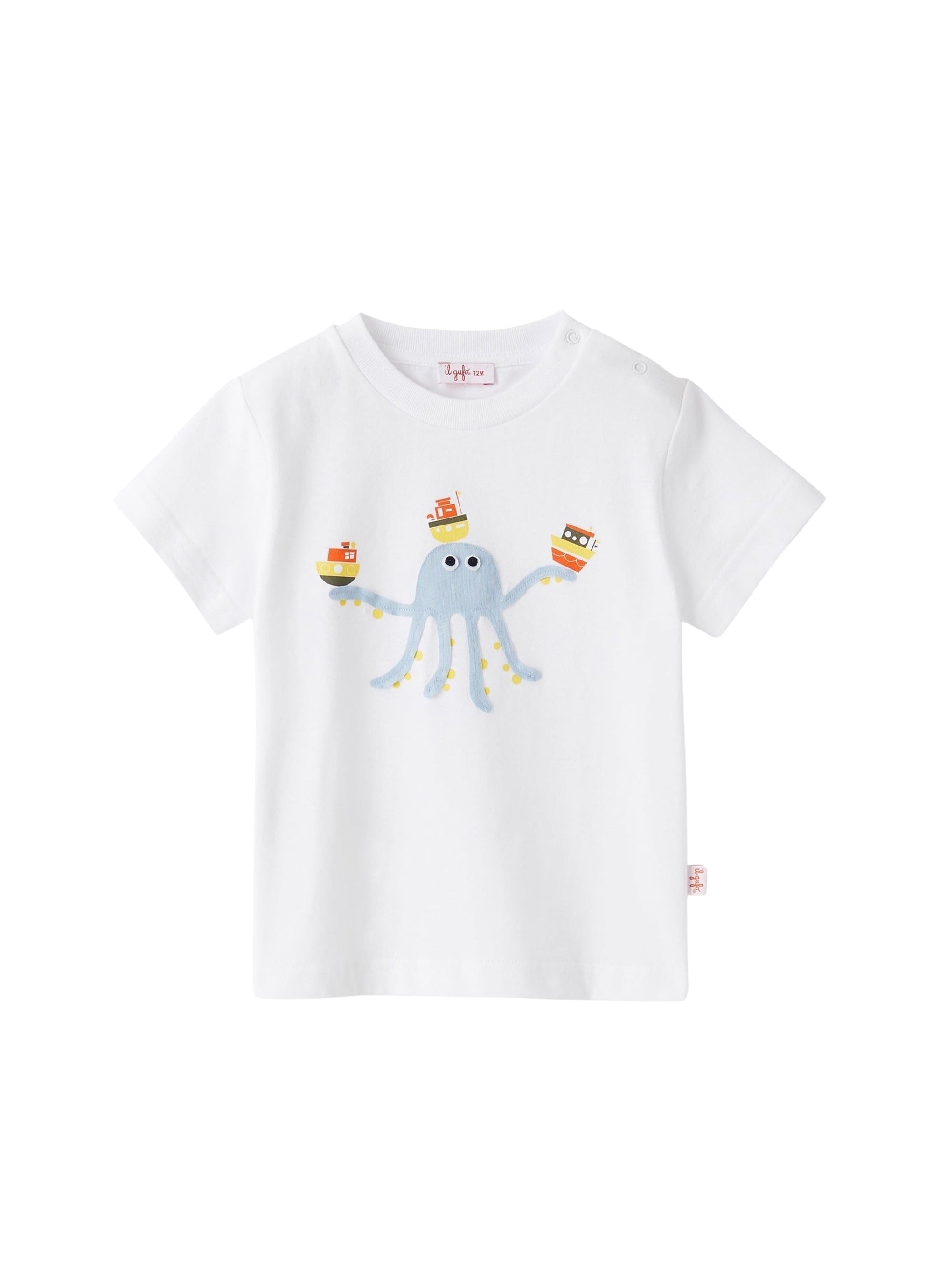 T-shirt con applicazione piovra