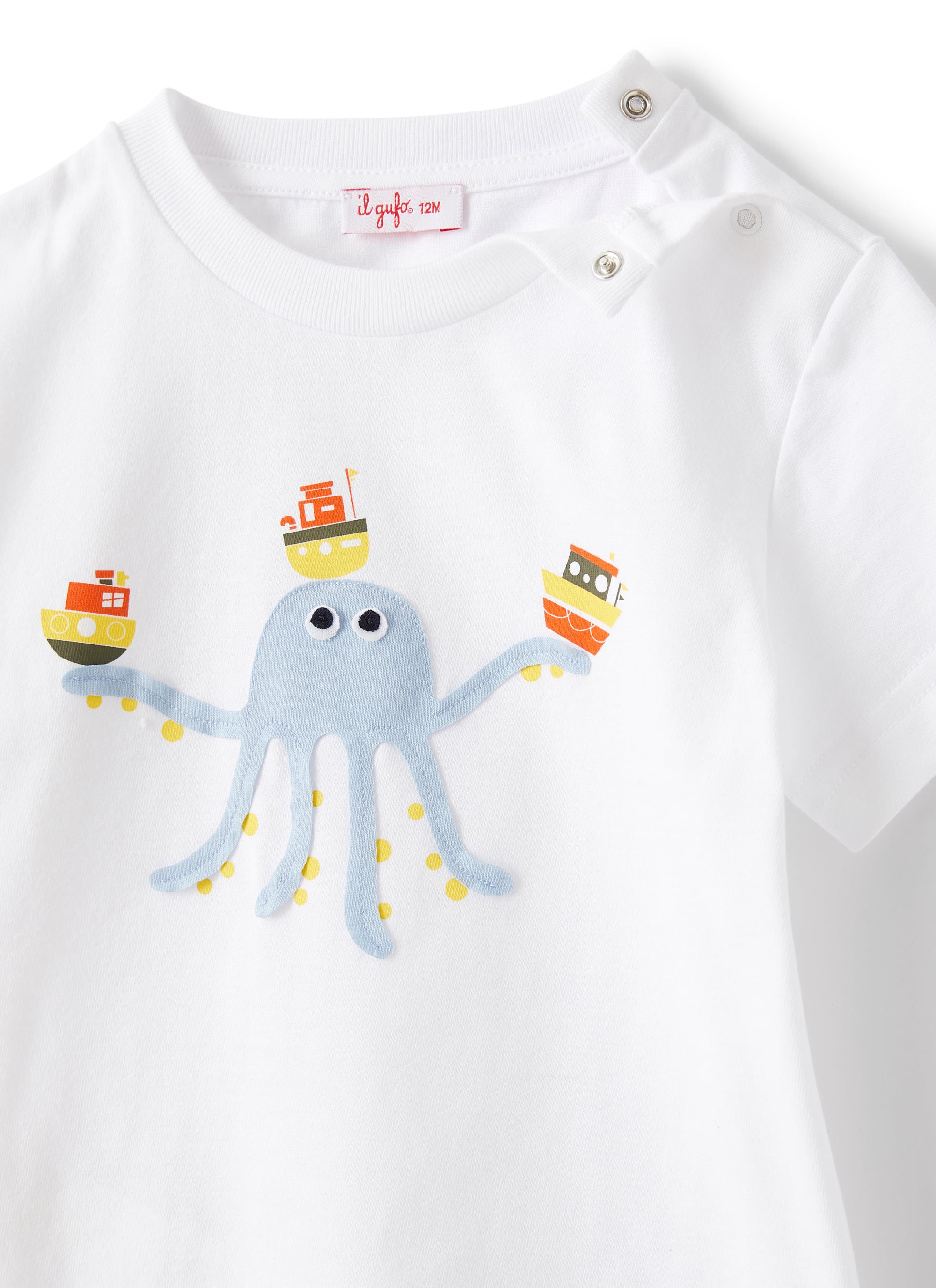 T-shirt con applicazione piovra
