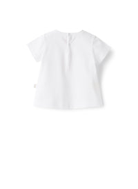 T-shirt con stampa fiore e bambina