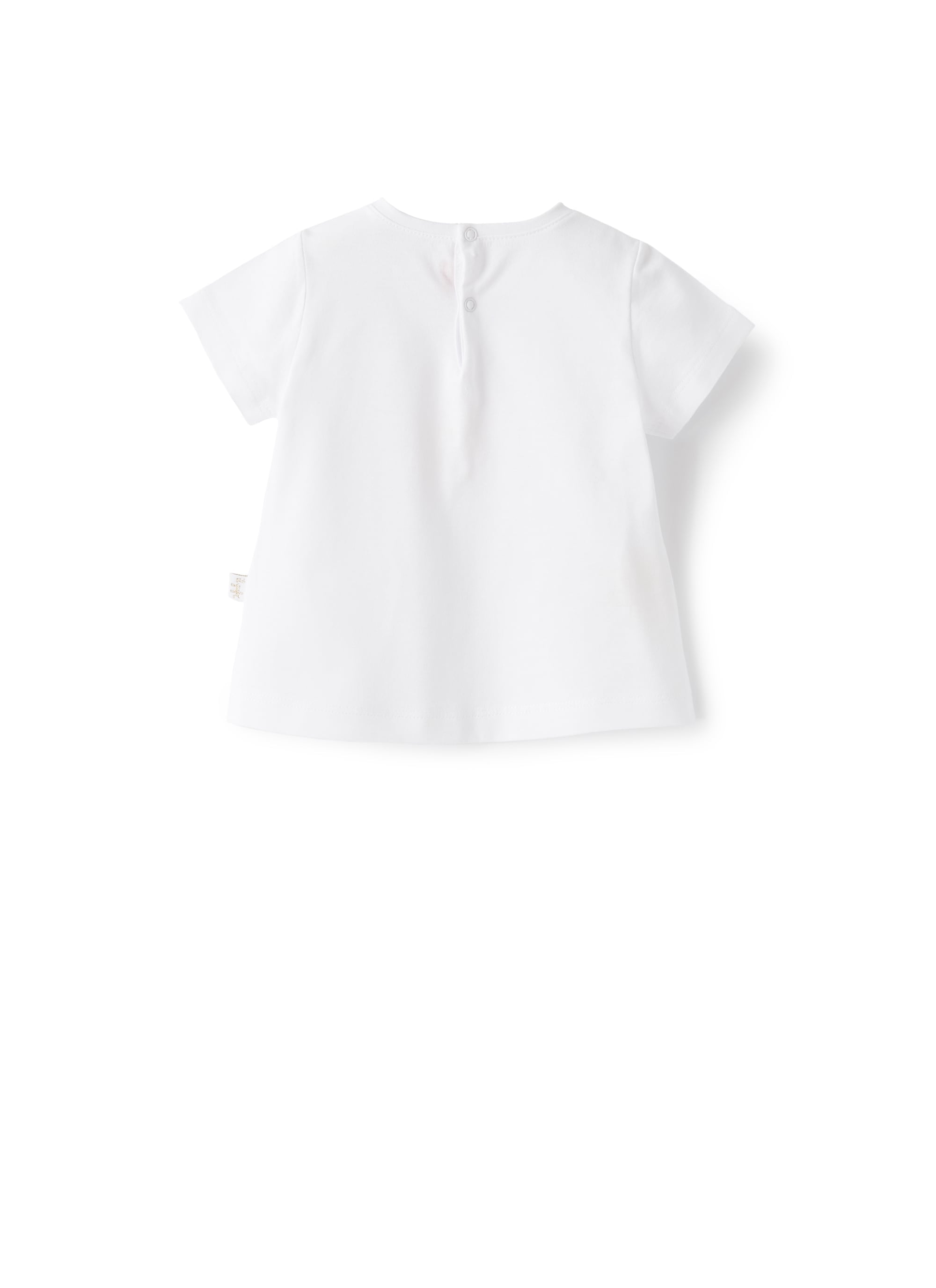 T-shirt con stampa fiore e bambina