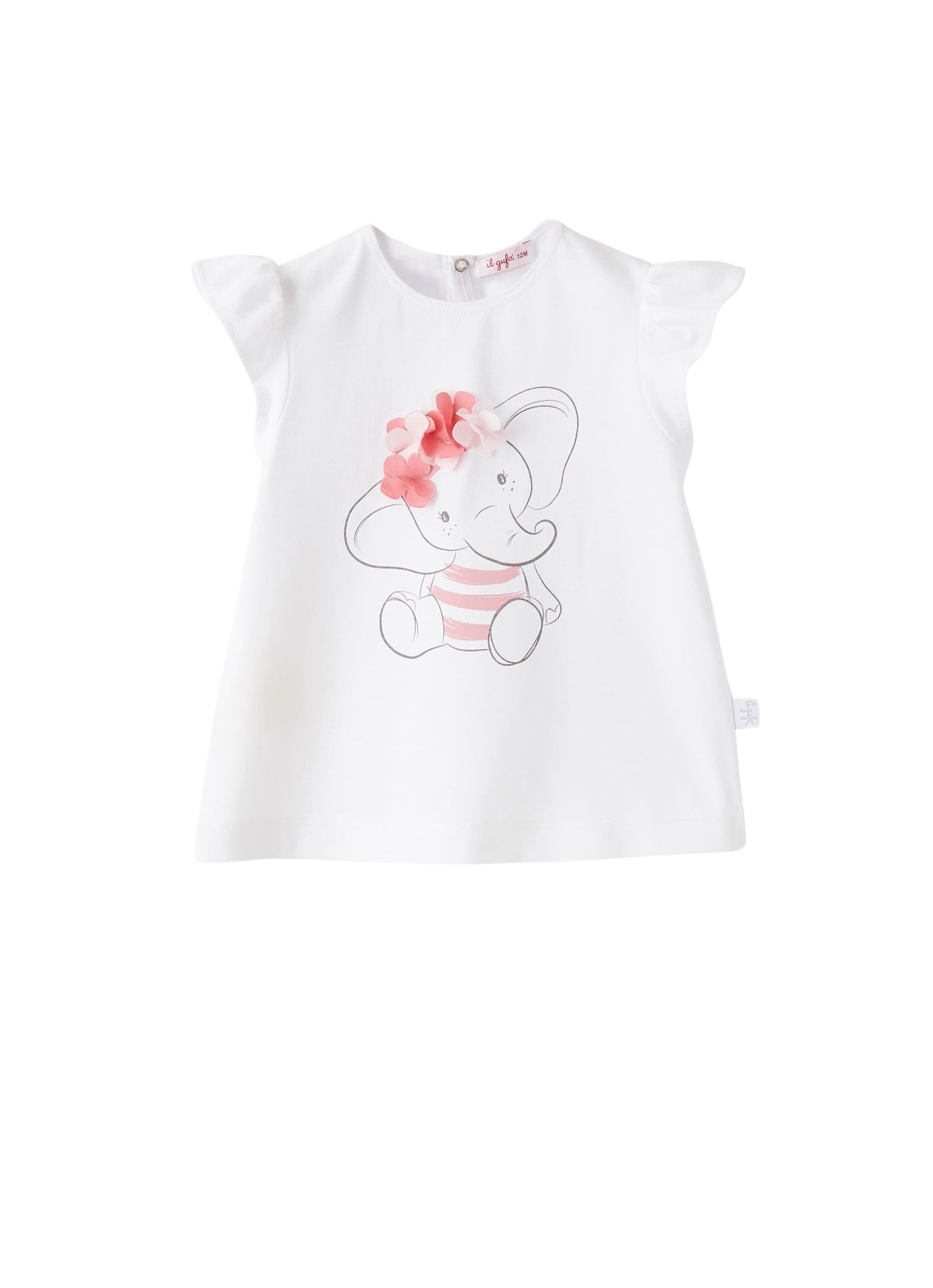 T-shirt da neonata con stampa elefante
