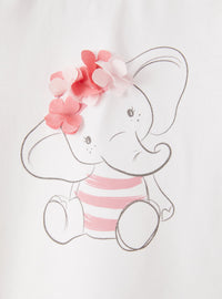 T-shirt à imprimé éléphant - White & Rose