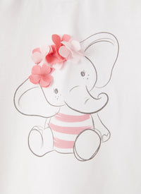 T-shirt da neonata con stampa elefante