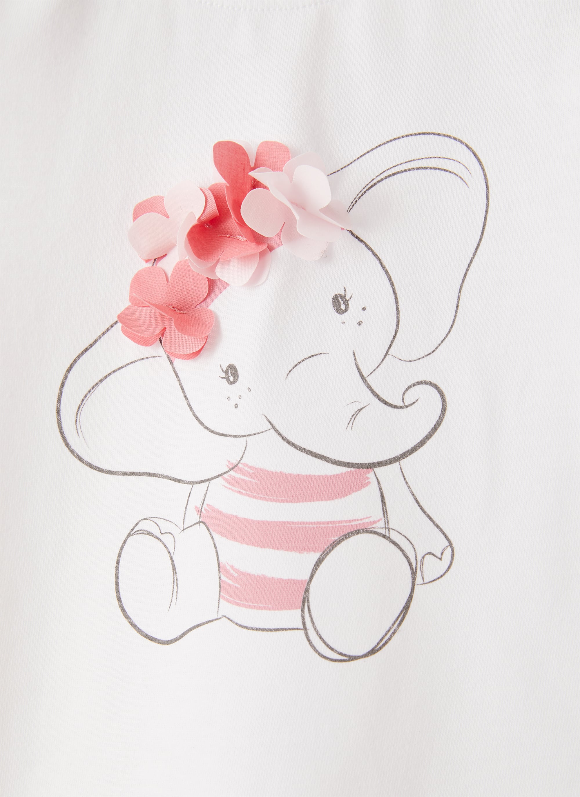 T-shirt da neonata con stampa elefante