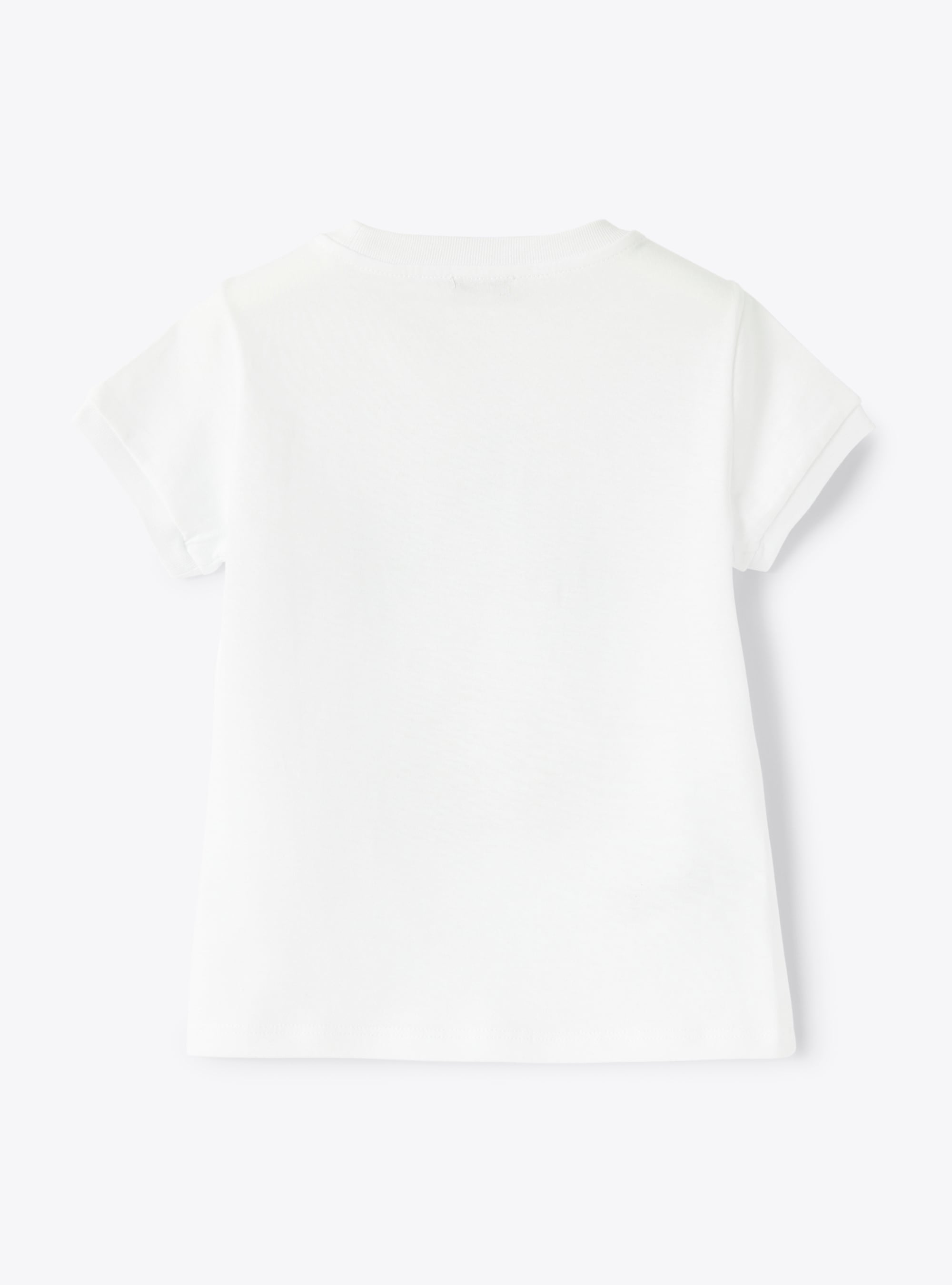 Short-sleeved t-shirt with little girl print - White & Blue